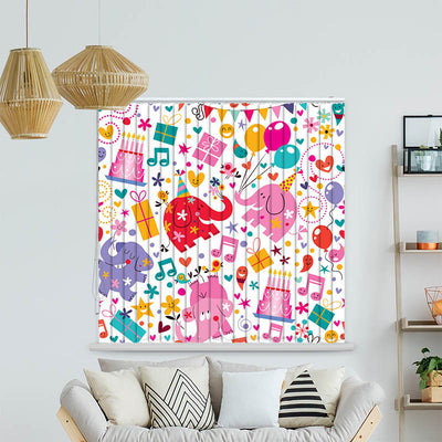 Lamellenvorhang Motiv Elefanten Kindergeburtstag