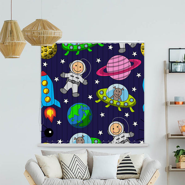 Lamellenvorhang Motiv "Astronauten im Weltraum"