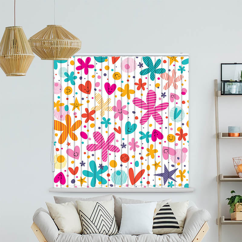 Lamellenvorhang Motiv "Herzen und Sterne"