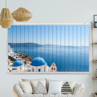 Lamellenvorhang Motiv Kirche Santorini