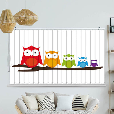 Lamellenvorhang Motiv Bunte Eulen