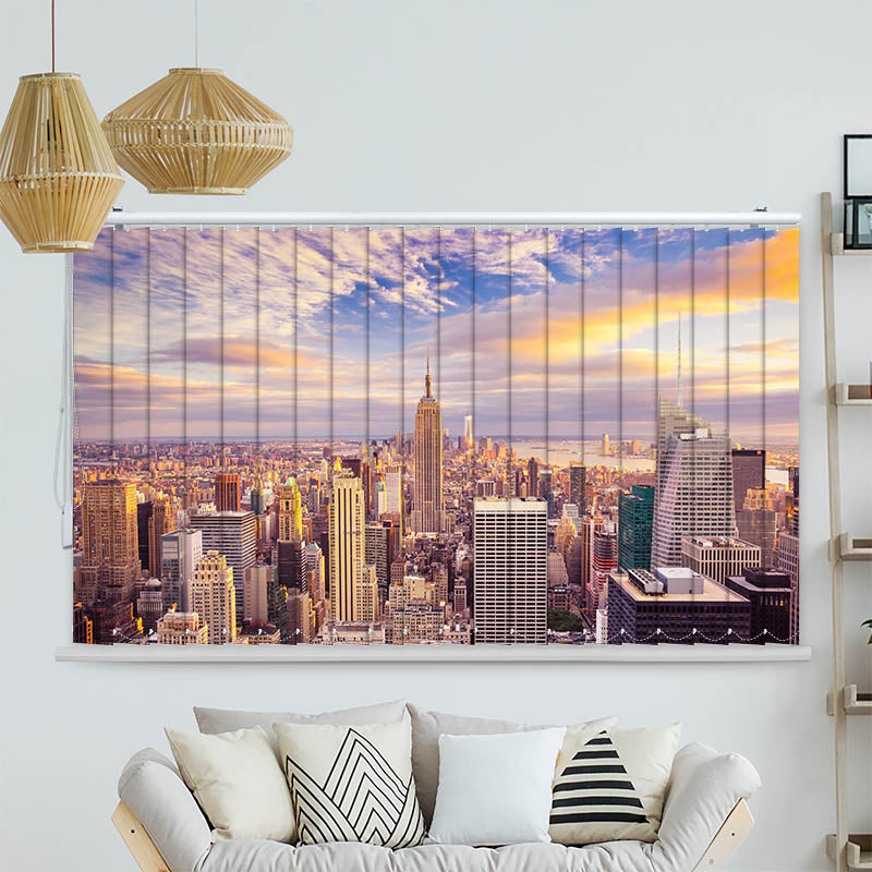 Lamellenvorhang Motiv Sunset New York City Skyline