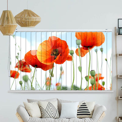 Lamellenvorhang Motiv Mohnblumen Panorama