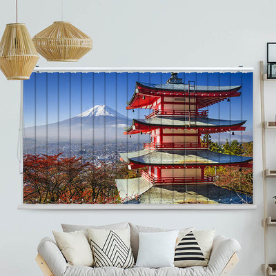 Lamellenvorhang Motiv Fuji im Herbst