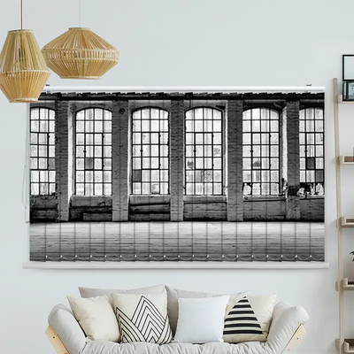 Lamellenvorhang Motiv Alte Fabrikfenster