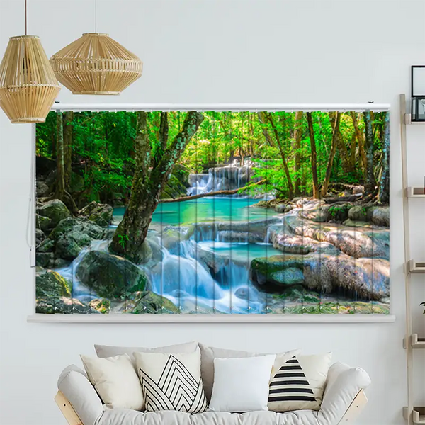 Lamellenvorhang Motiv "Wasserfall im Wald in Thailand"