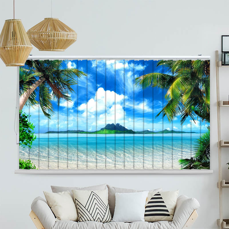 Lamellenvorhang Motiv Malediven Strand Palmen