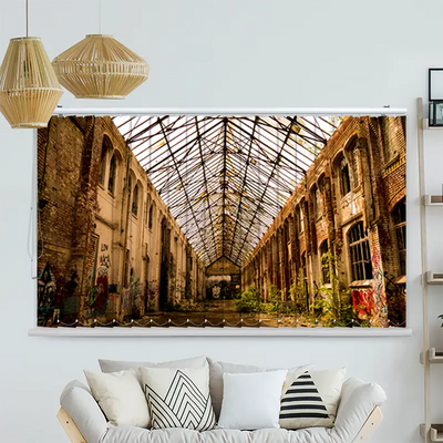 Lamellenvorhang Motiv Verlassene Fabrikhalle in Leipzig