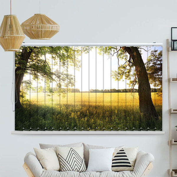Lamellenvorhang Motiv "Feld mit Sonnenlicht"