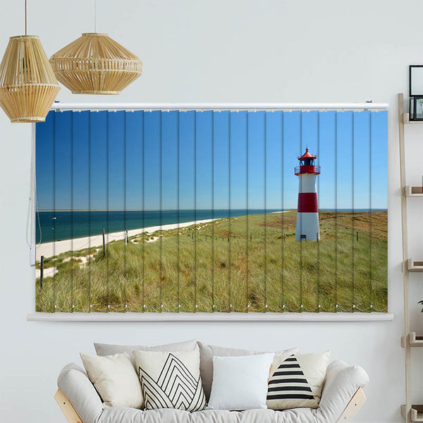 Lamellenvorhang Motiv "Leuchtturm Meer"