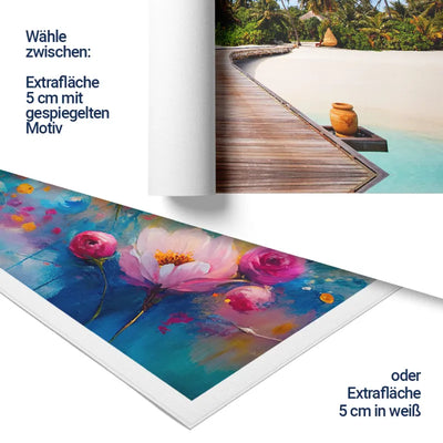 Leinwand ohne Rahmen Informationen über Extrafläche am Rand