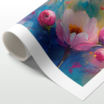 Leinwand ohne Rahmen mit Blumenmotiv