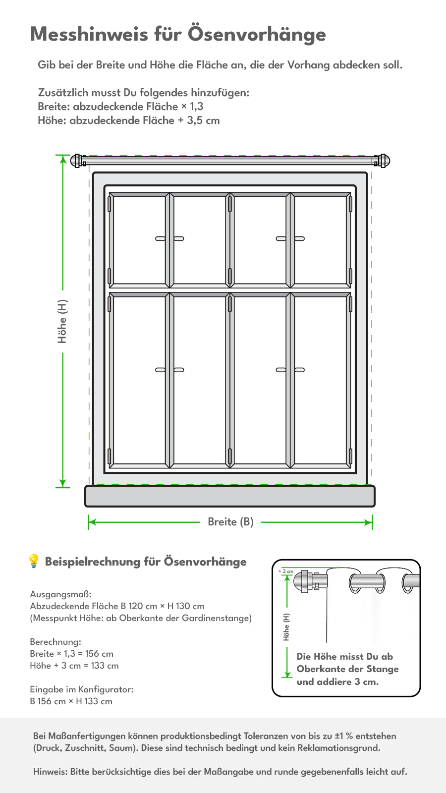Messanleitung Ösenvorhang