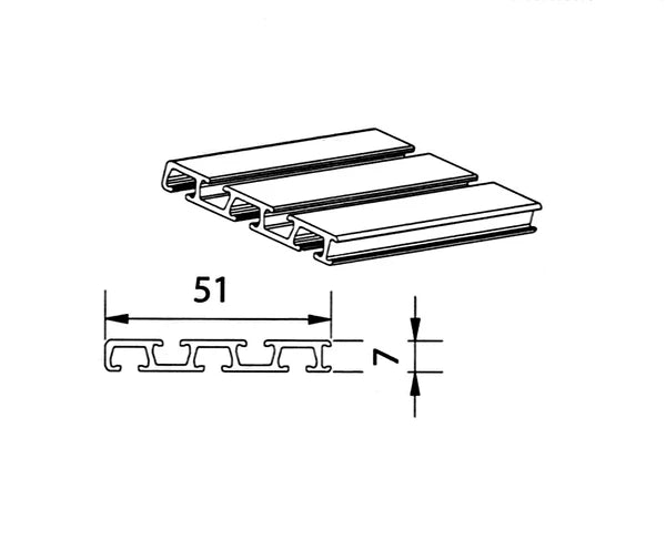 Grafik 2/3 läufige Schiene piccolo