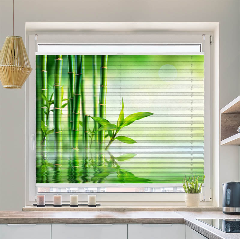 Plissee Motiv Bambus Wasser
