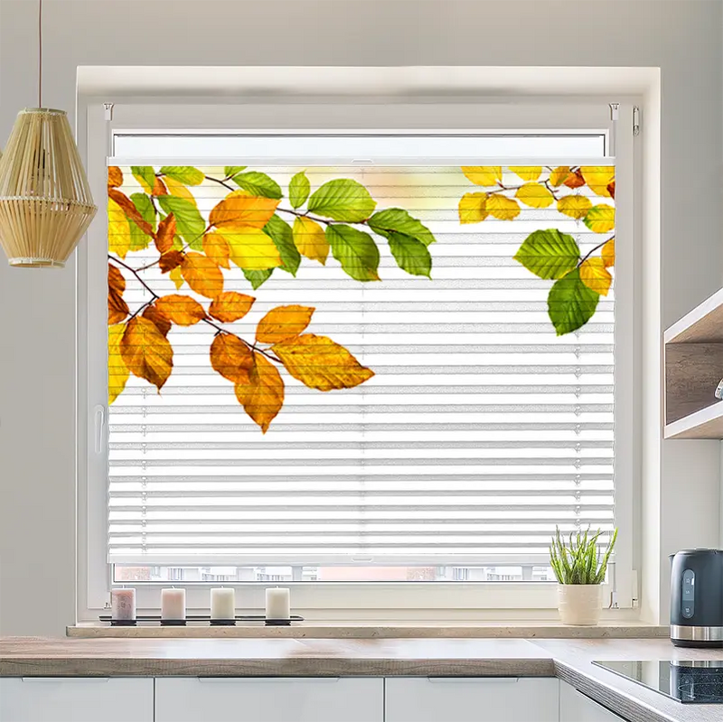 Plissee Motiv "Herbstblaetter"