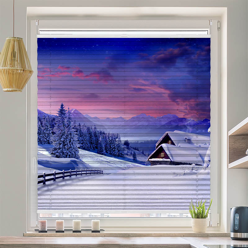 Plissee Motiv Winterlandschaft