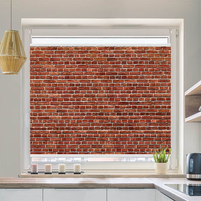 Plissee Motiv Alte Rote Ziegelmauer