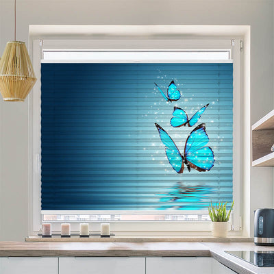 Plissee Motiv Blaue Schmetterlinge