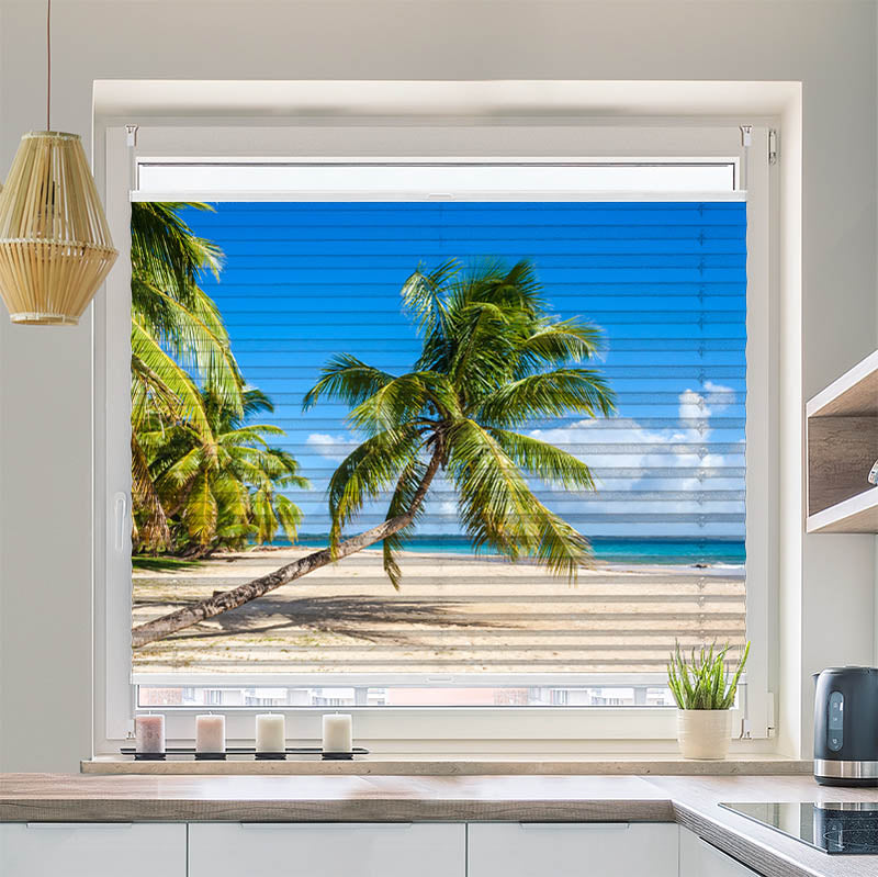 Plissee Motiv Palme Meer Urlaub