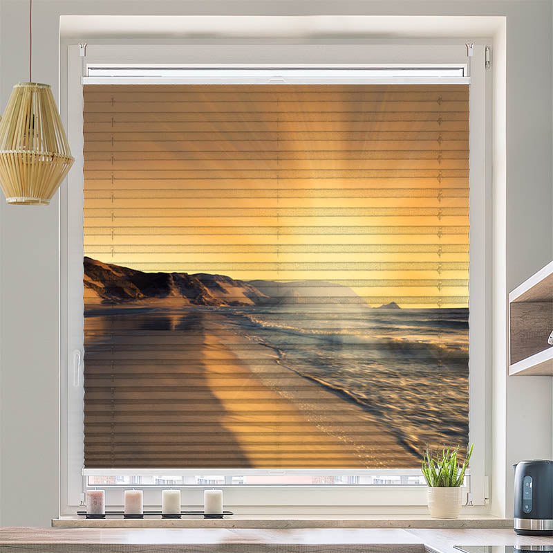 Plissee Motiv Sonnenuntergang Strand