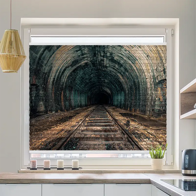 Plissee Motiv Alter Eisenbahn Tunnel