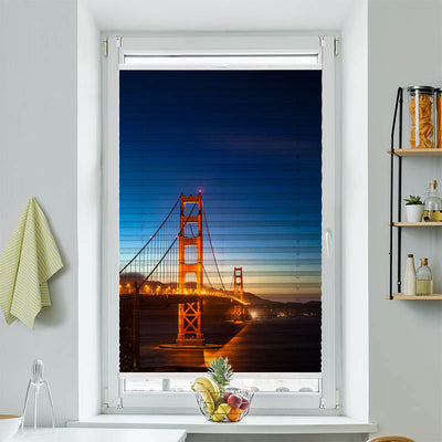 Plissee Motiv Golden Gate Bridge Nacht