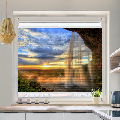 Plissee Motiv Seljalandfoss Wasserfall