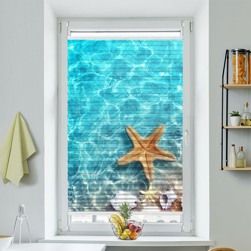 Plisse Motiv Seestern im Türkisen Wasser
