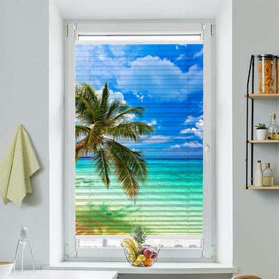 Plissee Motiv Palme Meer