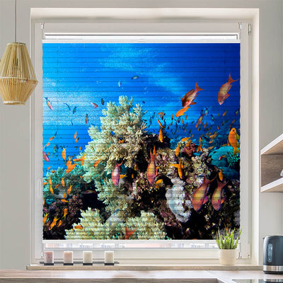 Plissee Motiv Korallen und Fische
