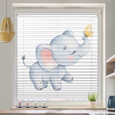 Plissee Motiv Elefantenkind Schmetterling