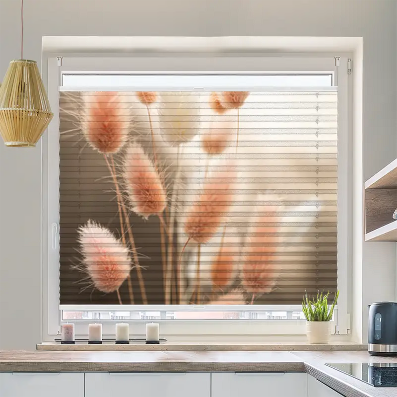 Plissee Motiv Flauschiges Hasenschwanzgras