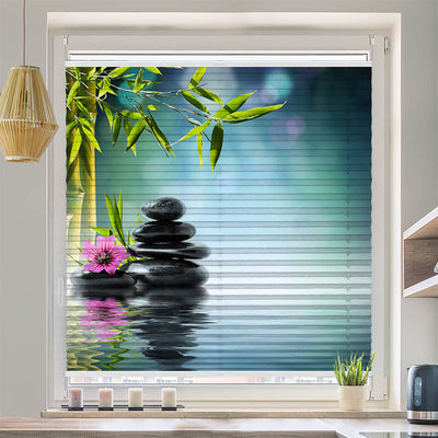 Plissee Motiv Black Stones Wellnes