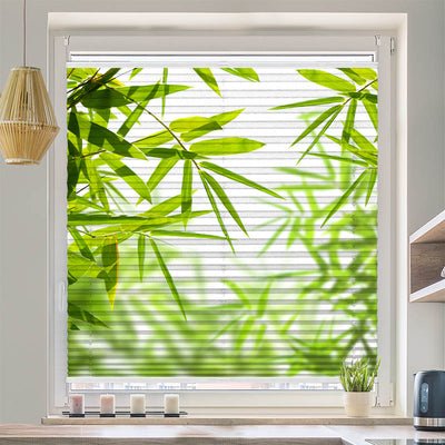 Plissee Motiv Bambusblaetter Spa Wellness
