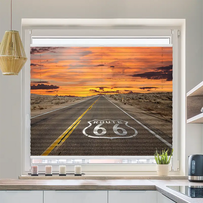 Plissee Motiv Route 66