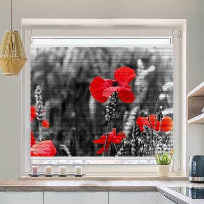 Plissee Motiv Mohnblumen