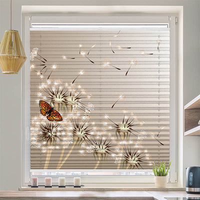 Plissee Motiv Pusteblume Schmetterling