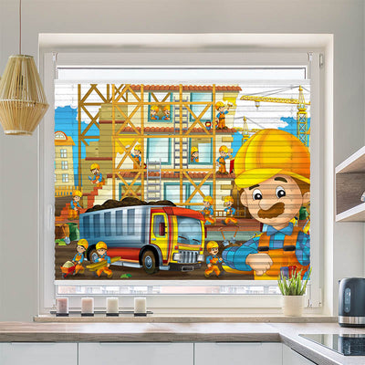 Plissee Motiv Baustelle