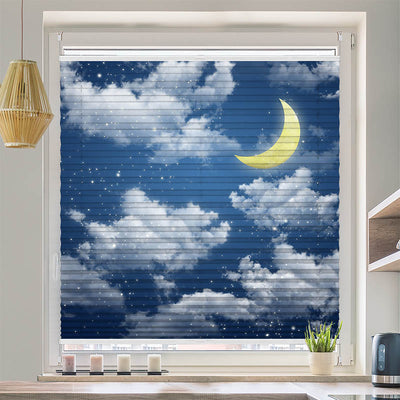 Plissee Motiv Halbmond Himmel Nacht