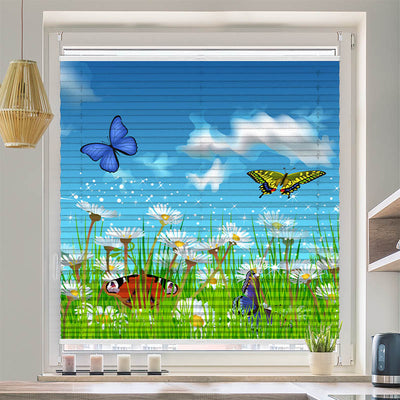 Plissee Motiv Schmetterlinge Wiese