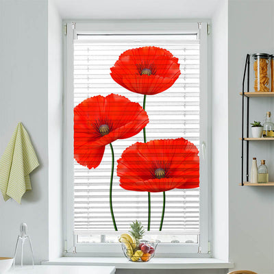 Plissee Motiv Mohnblumen