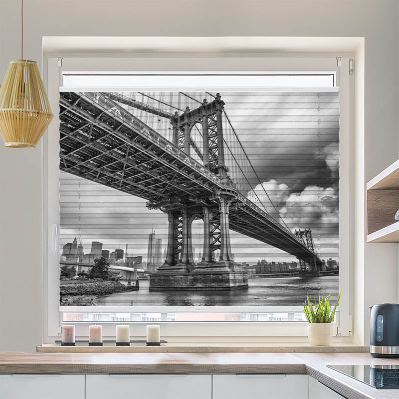 Plissee Motiv Brooklyn Bridge