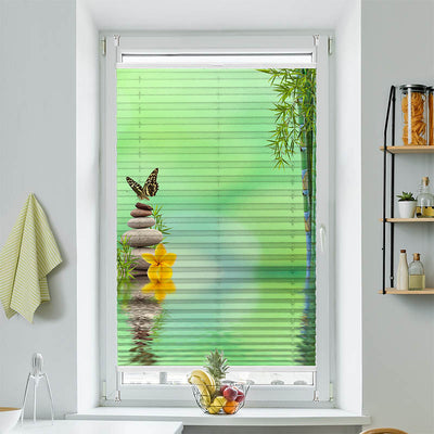 Plissee Motiv Schmetterling Zen Stones