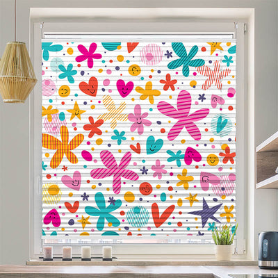 Plissee Motiv Herzen und Sterne