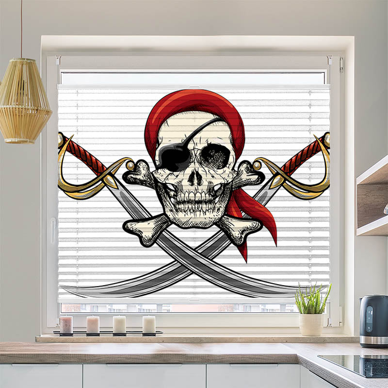 Plissee Motiv "Totenkopf"