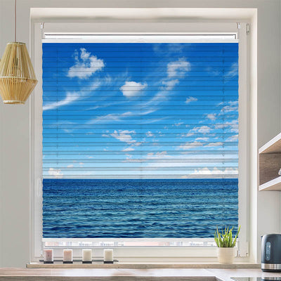 Plissee Motiv Ozean und Blauer Himmel