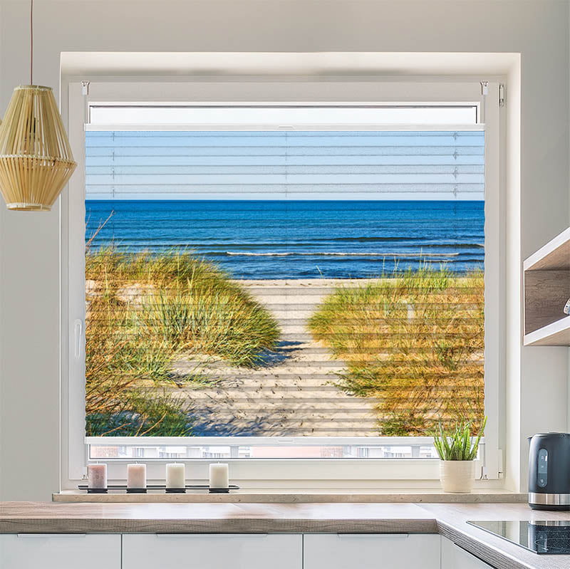 Plissee Motiv Duene Meer Ostsee