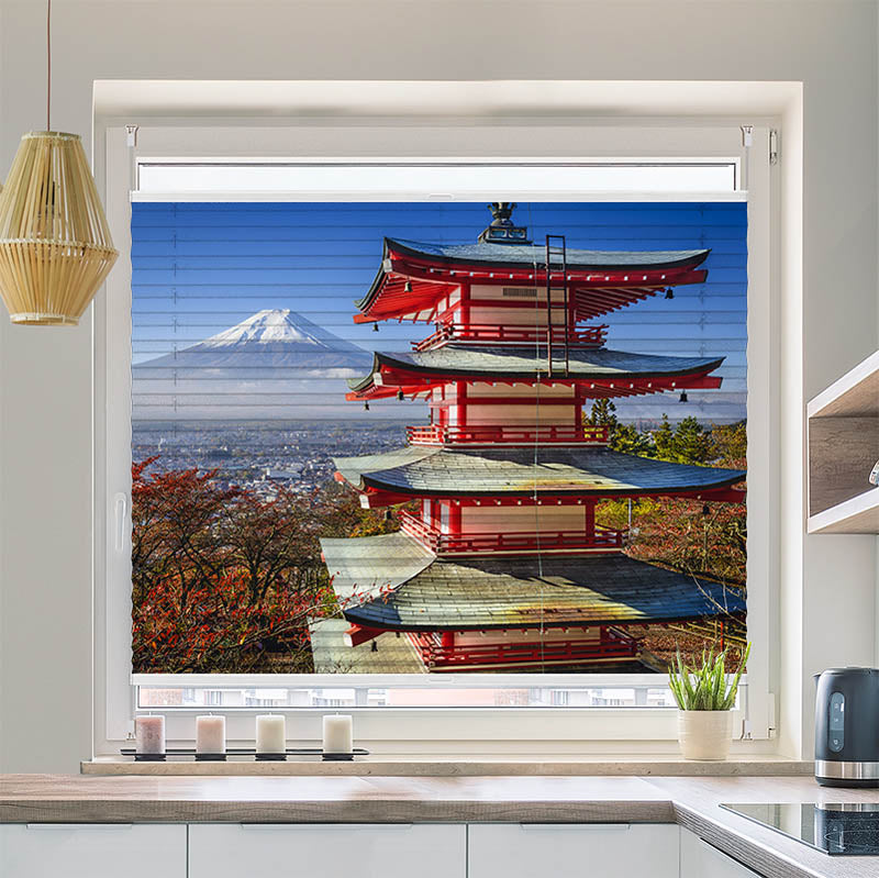 Plissee Motiv "Fuji im Herbst"