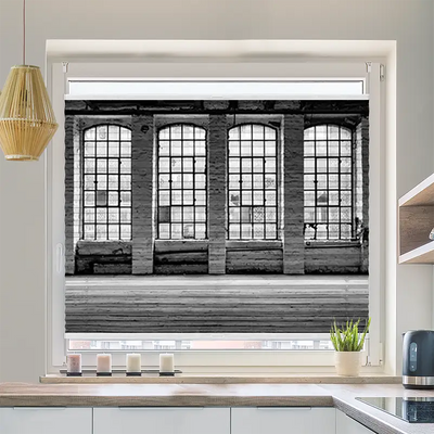 Plissee Motiv Alte Fabrikfenster